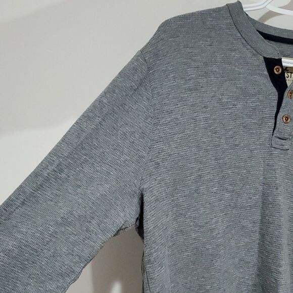 hollister large grey henley long sleeve sweater - Picture 3 of 8